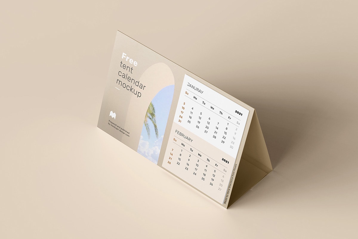 Tent calendar mockup