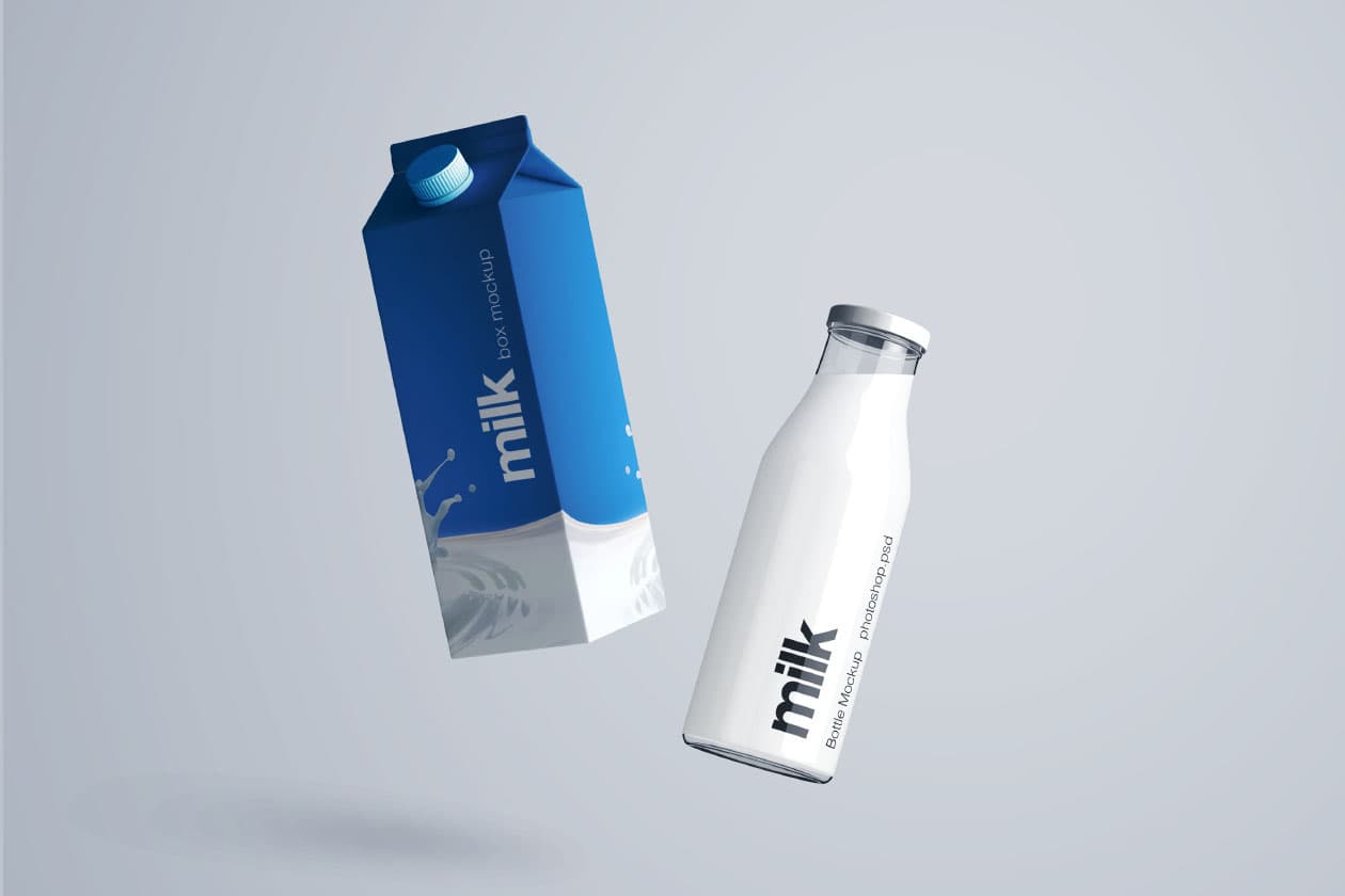 Milk Bottle Mockup